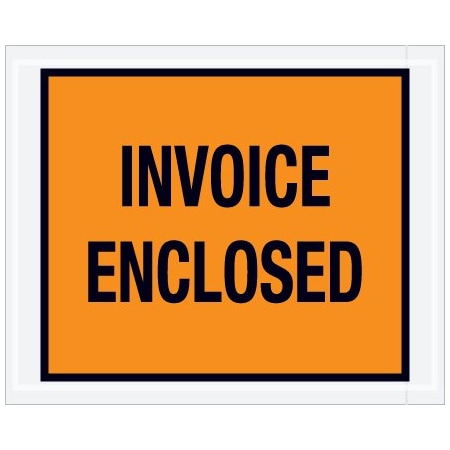 Bsc Preferred 4-1/2 x 5-1/2'' Orange Full-Face ''Invoice Enclosed'' Envelopes, 1000PK BUY00024578